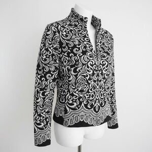 St. John Black and White Ornate Knit Jacket